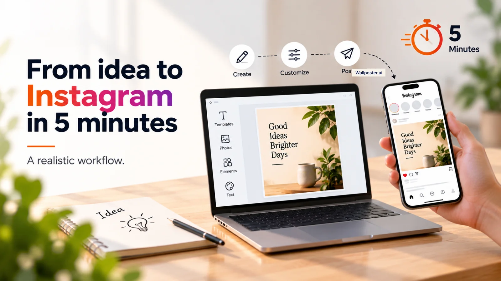 From idea to Instagram in 5 minutes: a realistic workflow — cover illustration