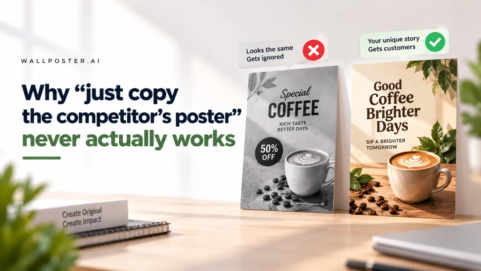 Why "just copy the competitor's poster" never actually works — cover illustration