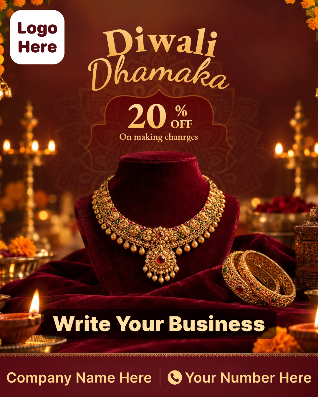 Poster with business branding added